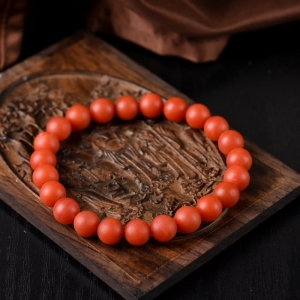 8mm柿子红南红单圈手串