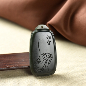 山料和田青玉兰草吊坠