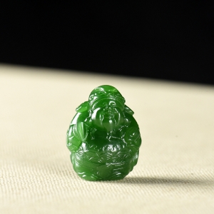 山料和田碧玉财神吊坠