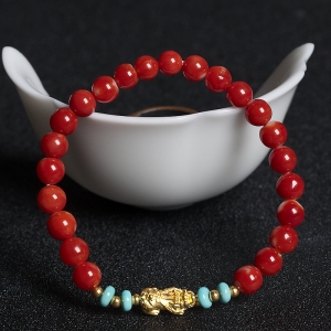 5.5mm阿卡珊瑚单圈手串