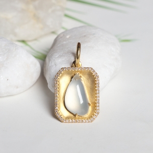 18K冰种翡翠福瓜吊坠