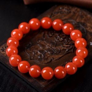 11mm樱桃红南红单圈手串