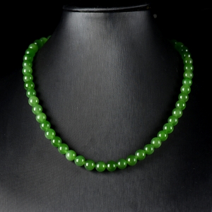 7.5mm山料和田碧玉项链