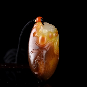 籽料和田玉猴子吊坠