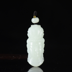 籽料和田白玉观音吊坠