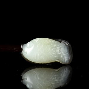 山料和田糖白玉鱼吊坠