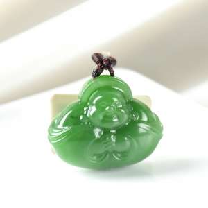 山料和田碧玉弥勒佛吊坠