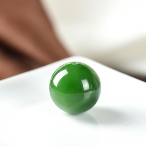 20mm山料和田碧玉圆珠配件