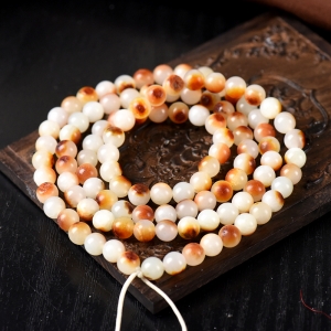 6mm籽料和田白玉108佛珠