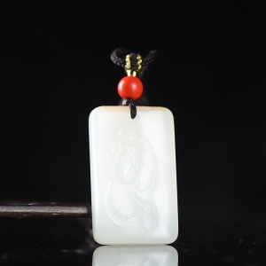 山料和田白玉观音吊坠