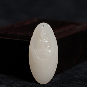 山料和田白玉观音吊坠