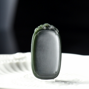 山料和田青玉无事牌吊坠