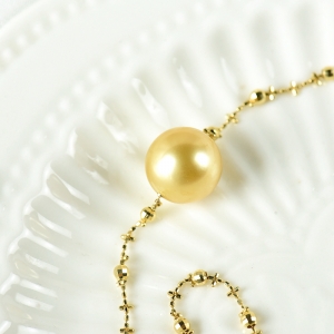 18K海水金色珍珠锁骨链