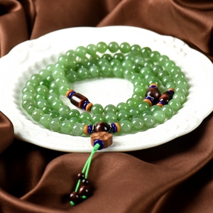 8mm山料和田碧玉猫眼108佛珠