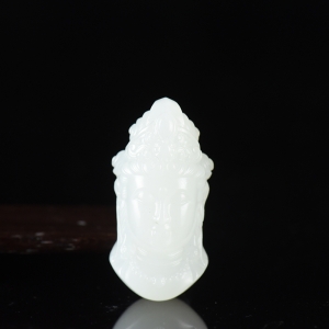 山流水料和田白玉观音吊坠