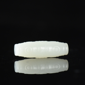 籽料和田白玉仿古天珠吊坠