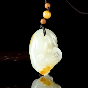 籽料和田白玉貔貅吊坠