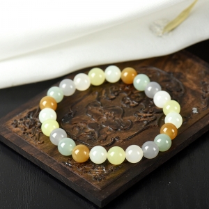 8mm山料和田玉多宝单圈手串