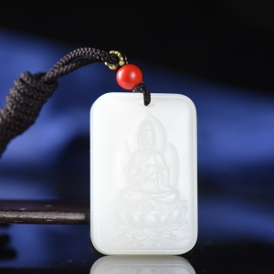 山料和田白玉观音吊坠