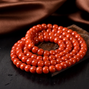 柿子红南红老形珠108佛珠