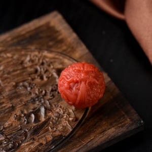 19mm柿子红南红龙珠圆珠配件