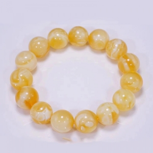 14mm白花蜜蜜蜡单圈手串