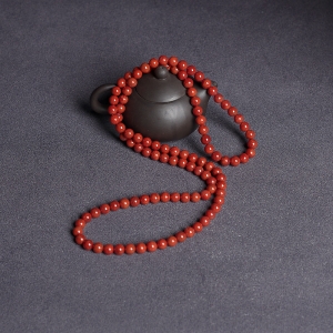 9mm柿子红南红108佛珠