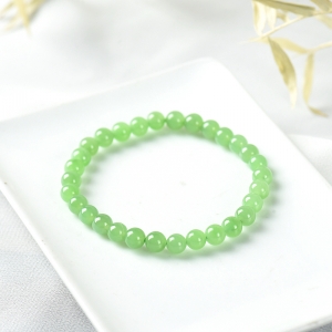 6mm山料和田碧玉苹果绿单圈手串