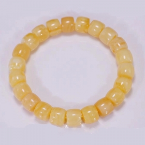 白花蜜蜜蜡直切单圈手串