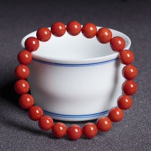 9mm沙丁珊瑚单圈手串