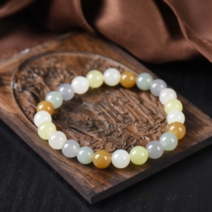 8mm山料和田玉多宝单圈手串