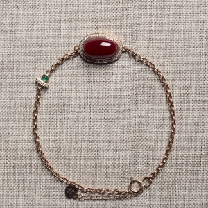 18K阿卡牛血红珊瑚手链