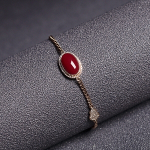 18K阿卡牛血红珊瑚手链