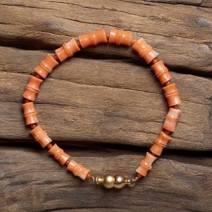 MOMO珊瑚竹节珠手链