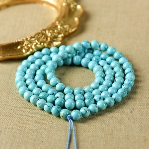 7mm中高瓷蓝色绿松石108佛珠