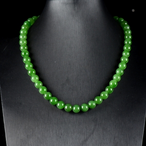 9.5mm山料和田碧玉项链