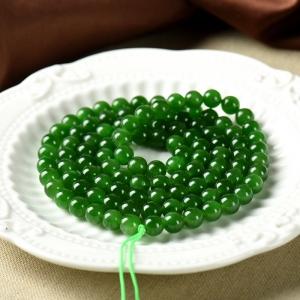 8mm山料和田碧玉108佛珠