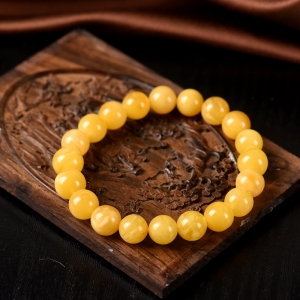 10mm鸡油黄蜜蜡单圈手串