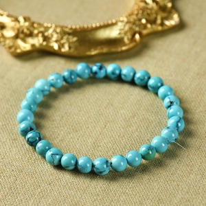 7mm高瓷蓝色绿松石单圈手串