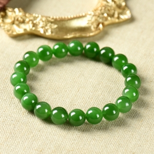 9.5mm山料和田碧玉单圈手串