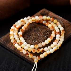 6mm籽料和田白玉108佛珠