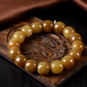 山料和田糖玉老形珠单圈手串