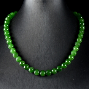 9.5mm山料和田碧玉项链