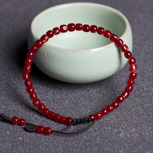 阿卡牛血红珊瑚桶珠单圈手串