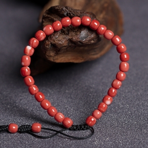 MOMO珊瑚桶珠单圈手串