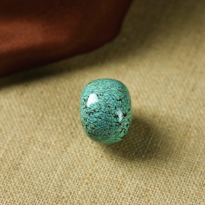 中高瓷蓝色绿松石网花桶珠配件