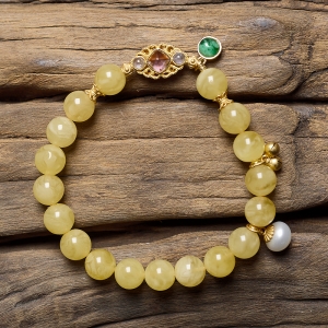 8mm白花蜜蜡单圈手串