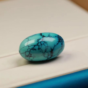 高瓷蓝色绿松石网花枣珠配件