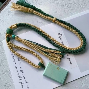 中高瓷浅蓝色绿松石无事牌吊坠