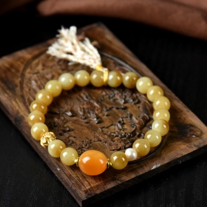 8mm山料和田糖玉单圈手串